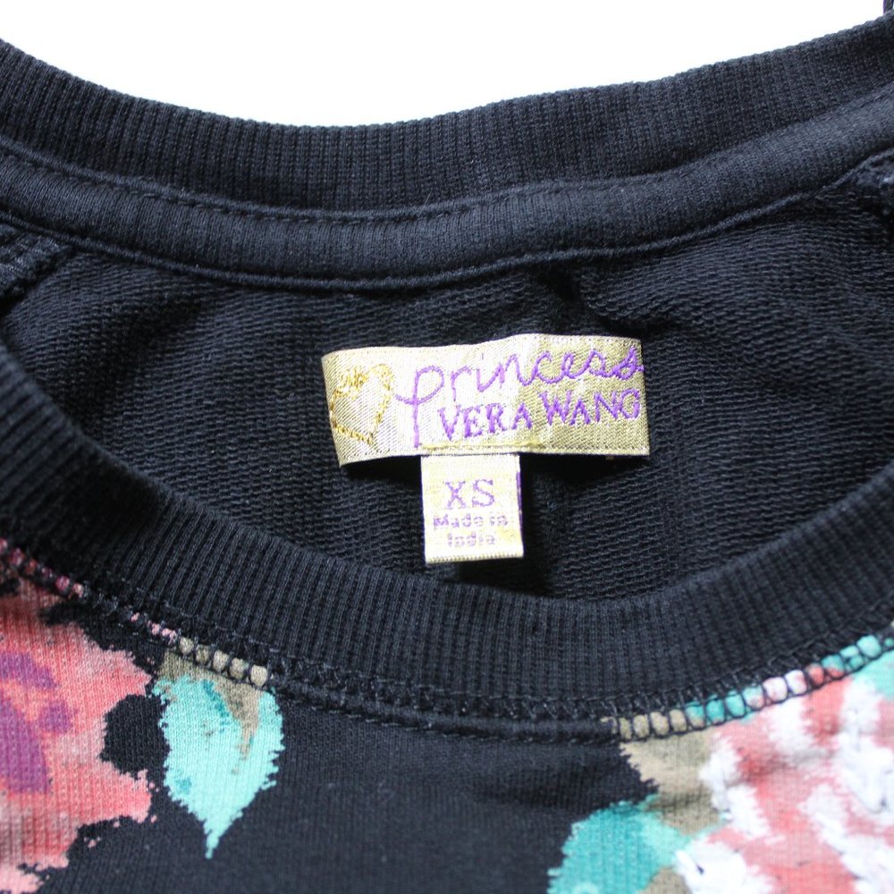 Vera Wang Princess Black Floral Print Sweater XS - Picture 4 of 8